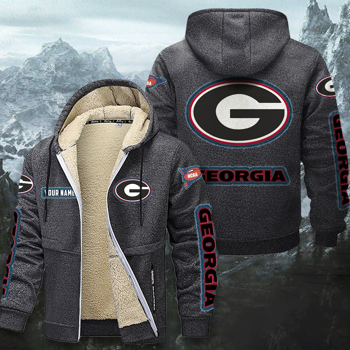 Georgia Bulldogs Sherpa-Lined Zip Hoodie PBC9WDE