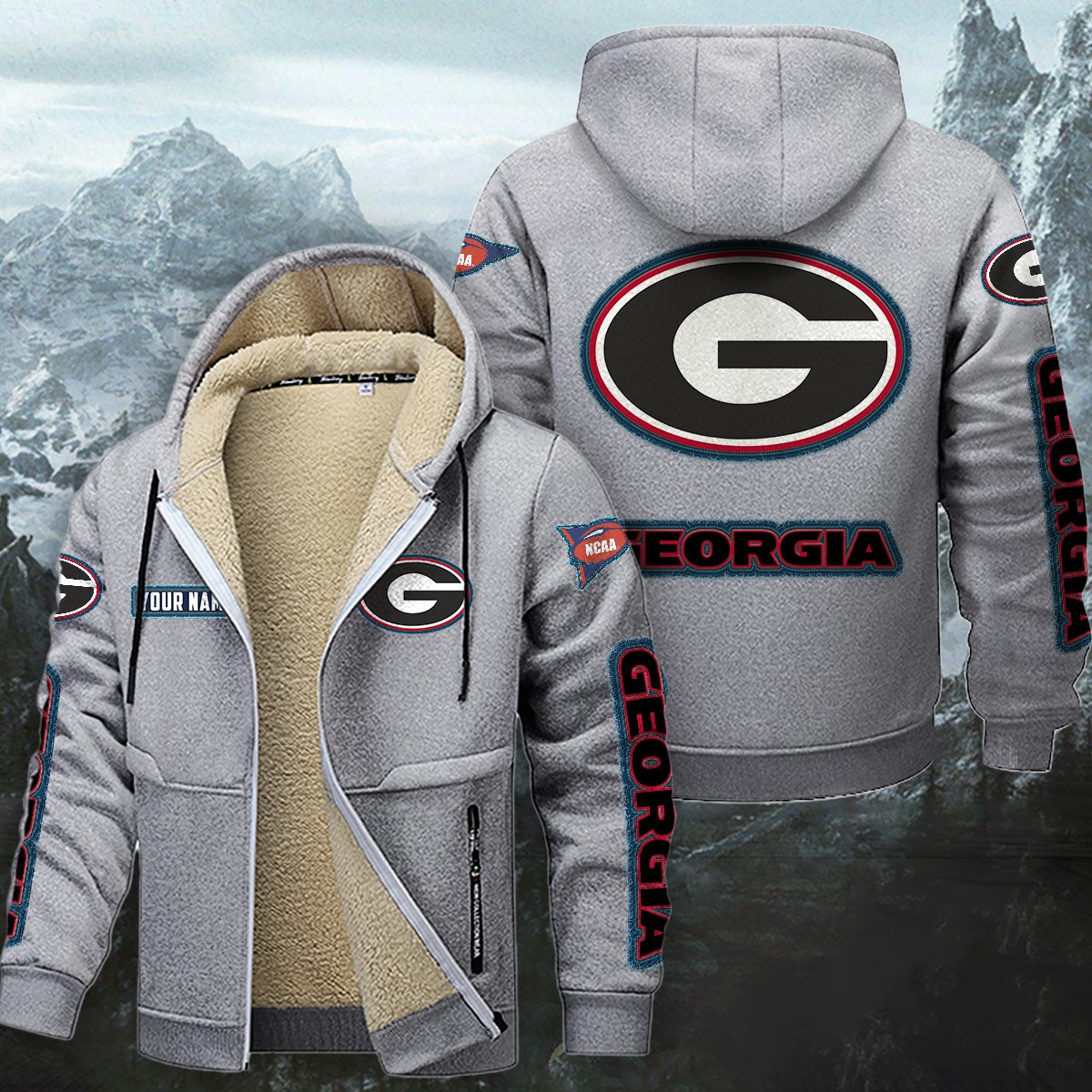 Georgia Bulldogs Sherpa-Lined Zip Hoodie PBC9WDE