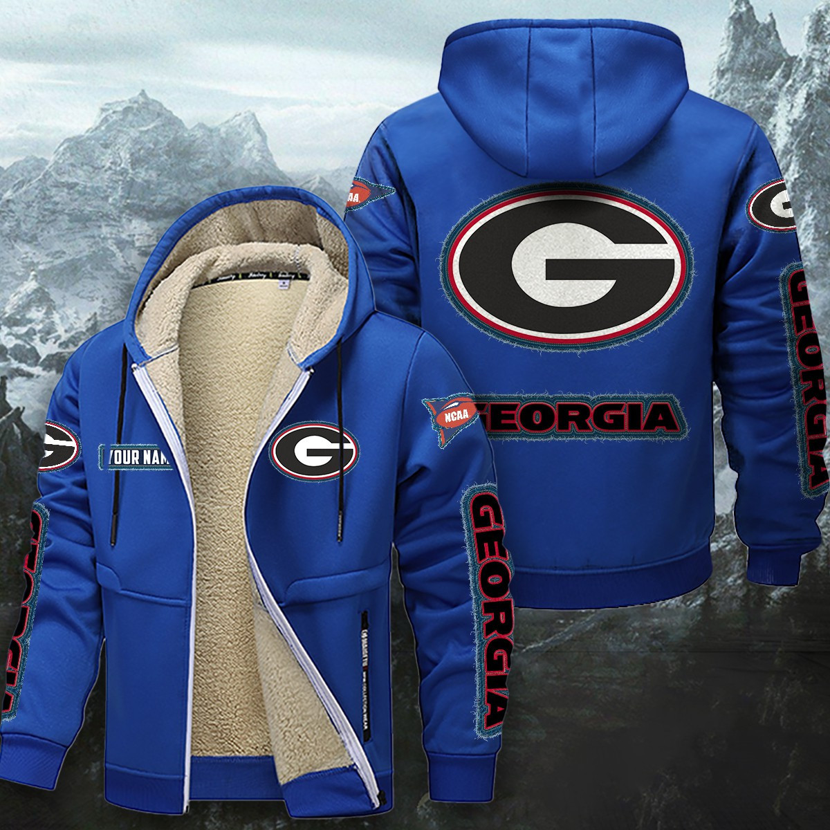 Georgia Bulldogs Sherpa-Lined Zip Hoodie PBC9WDE