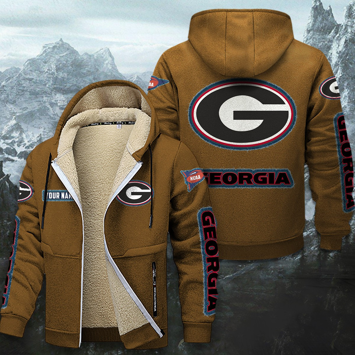 Georgia Bulldogs Sherpa-Lined Zip Hoodie PBC9WDE
