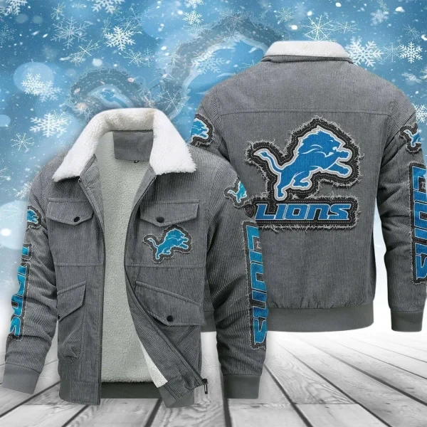 Detroit Lions Men's Thickened Corduroy Jacket ( SIZE M - 8 XL ) PBDTG3R