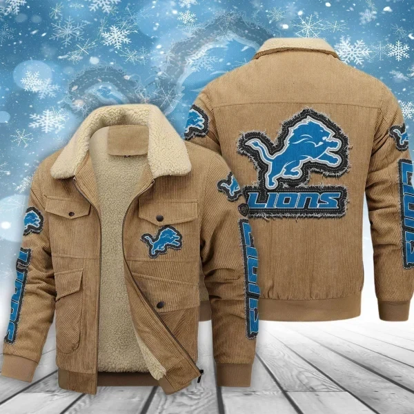 Detroit Lions Men's Thickened Corduroy Jacket ( SIZE M - 8 XL ) PBDTG3R