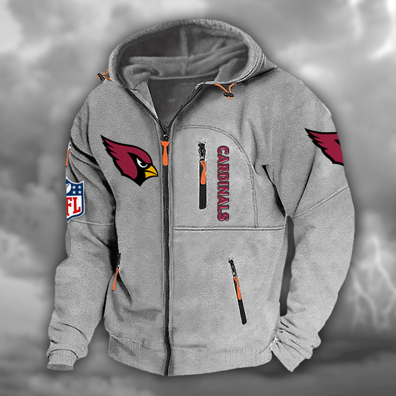 Arizona Cardinals Hooded Cardigan Jacket PBIUJ7L