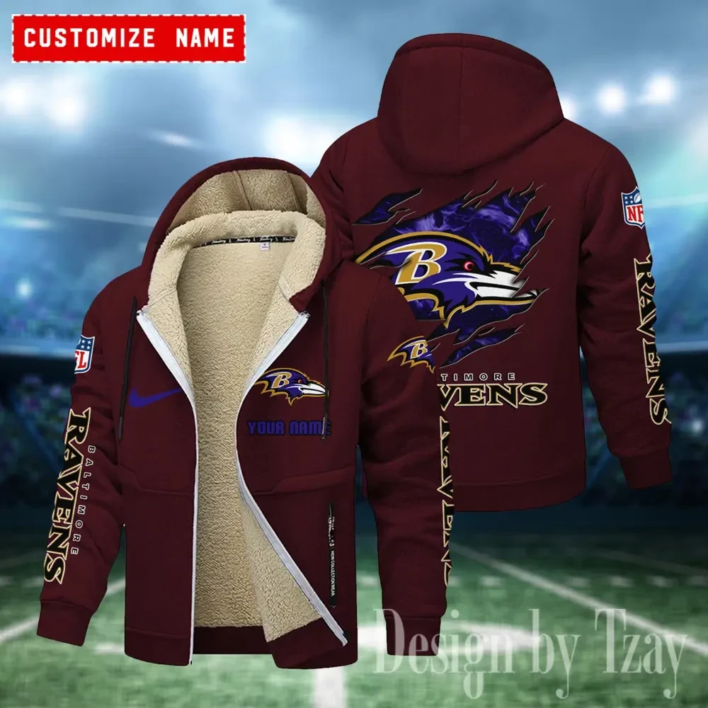Baltimore Ravens Hoodies Zip Velvet Coat ANZTZH068