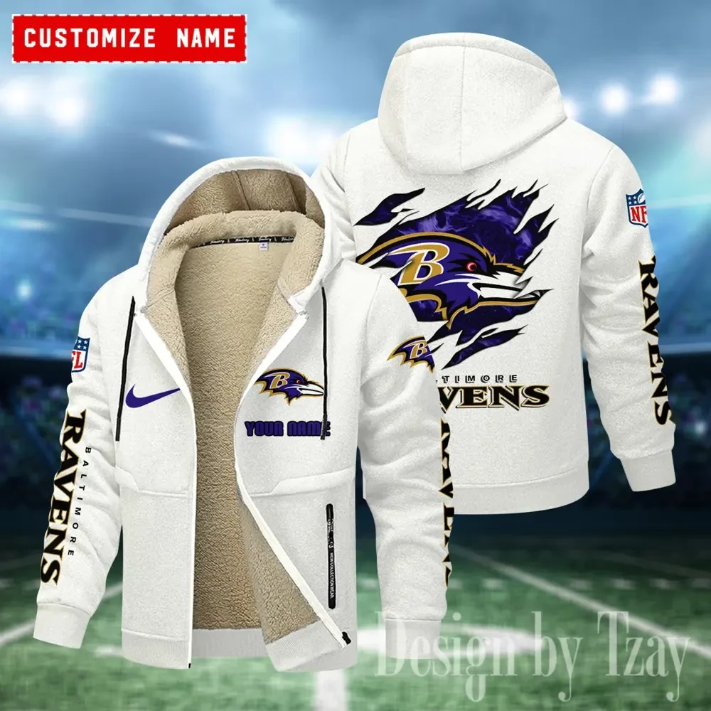 Baltimore Ravens Hoodies Zip Velvet Coat PBR9HR1