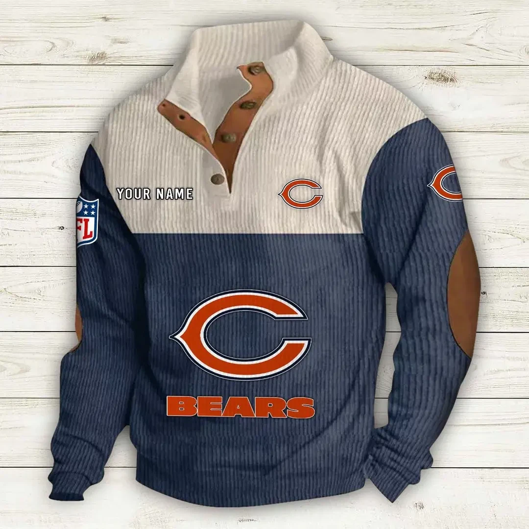 Chicago Bears Double Stand Collar Sport Hoodie S9DBSCH1001