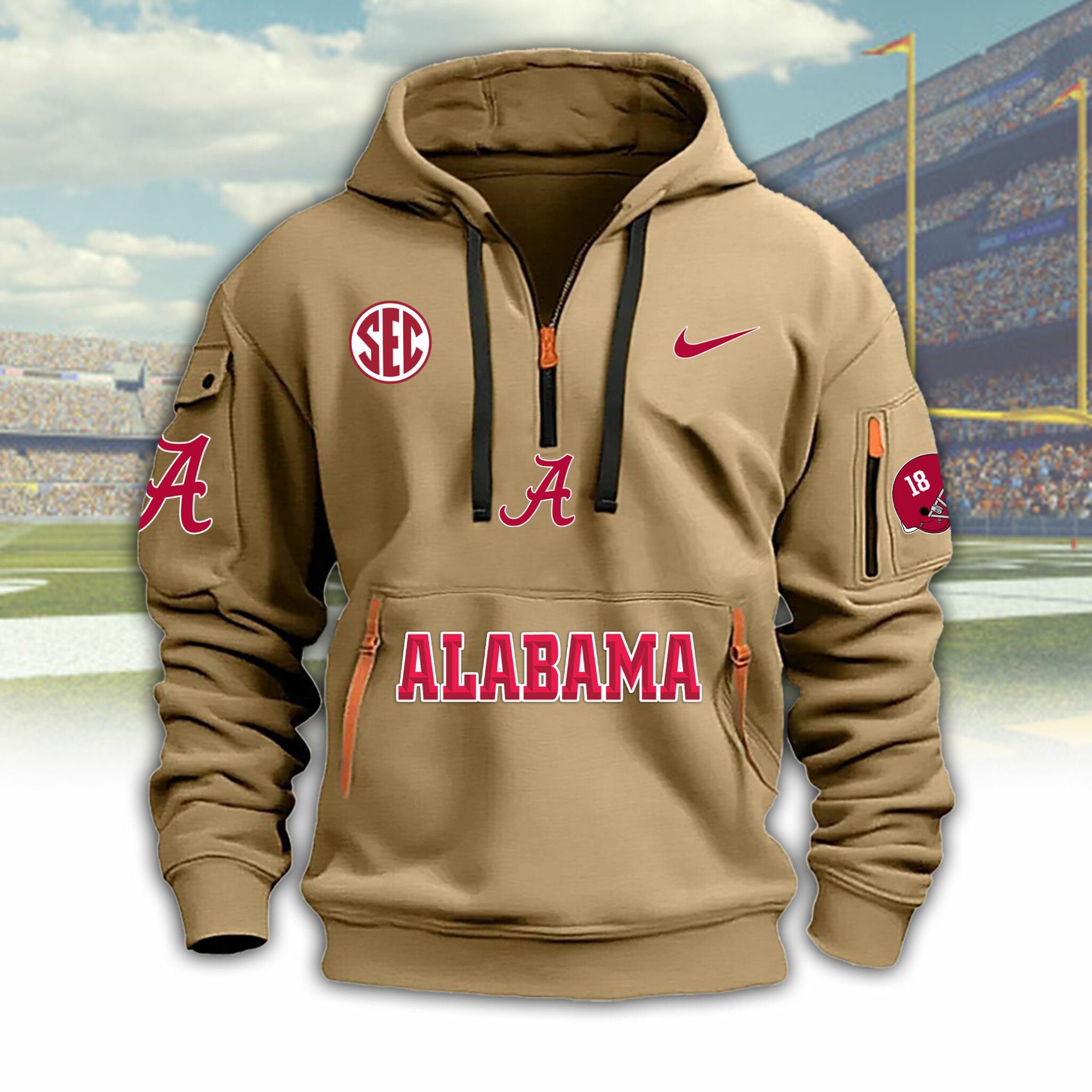 Alabama Crimson Tide Heavy Fleece Pullover Hoodie PBK9Q5F