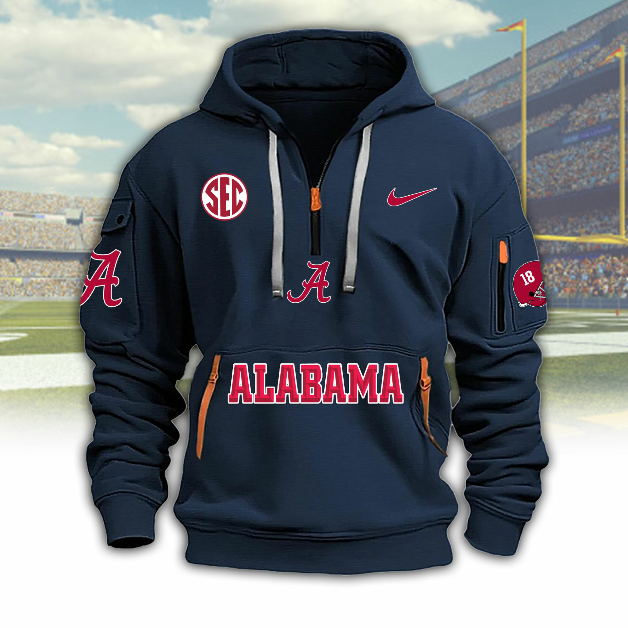 Alabama Crimson Tide Heavy Fleece Pullover Hoodie PBK9Q5F
