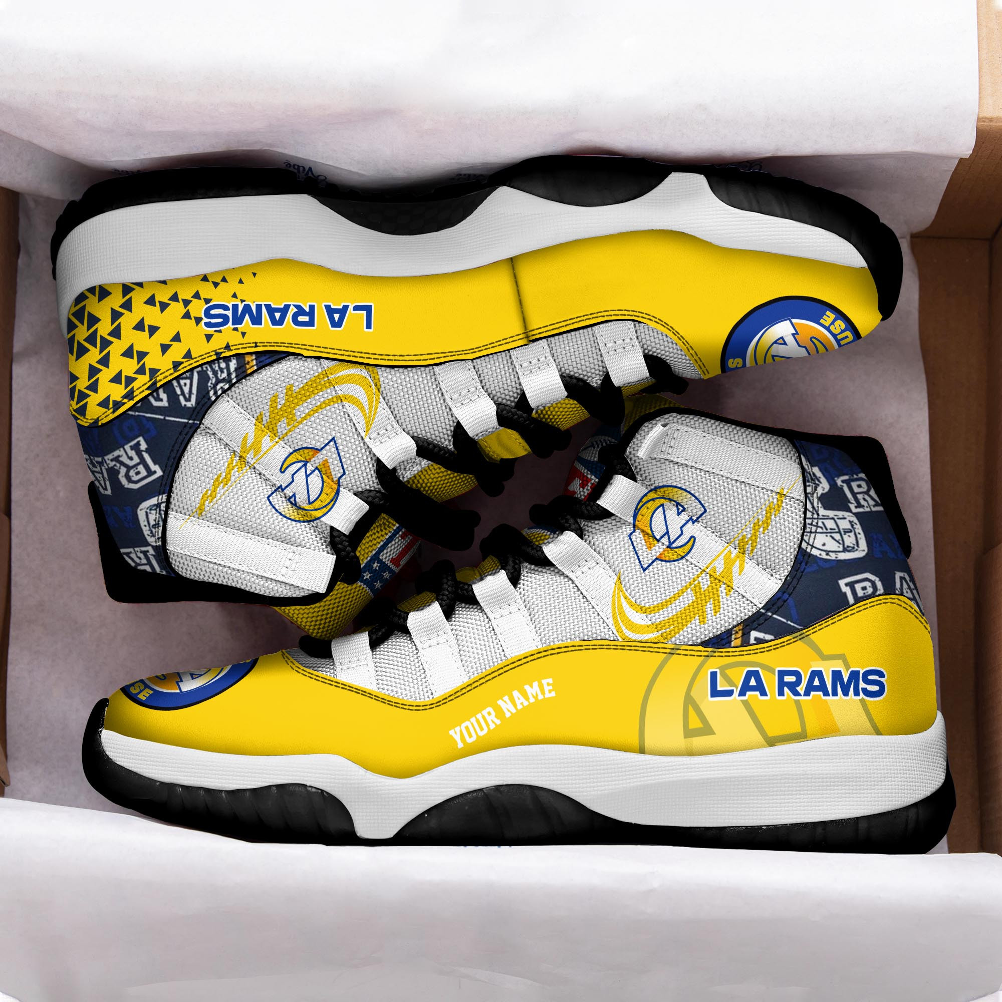 Los Angeles Rams Air Jordan 11 Shoes JD01