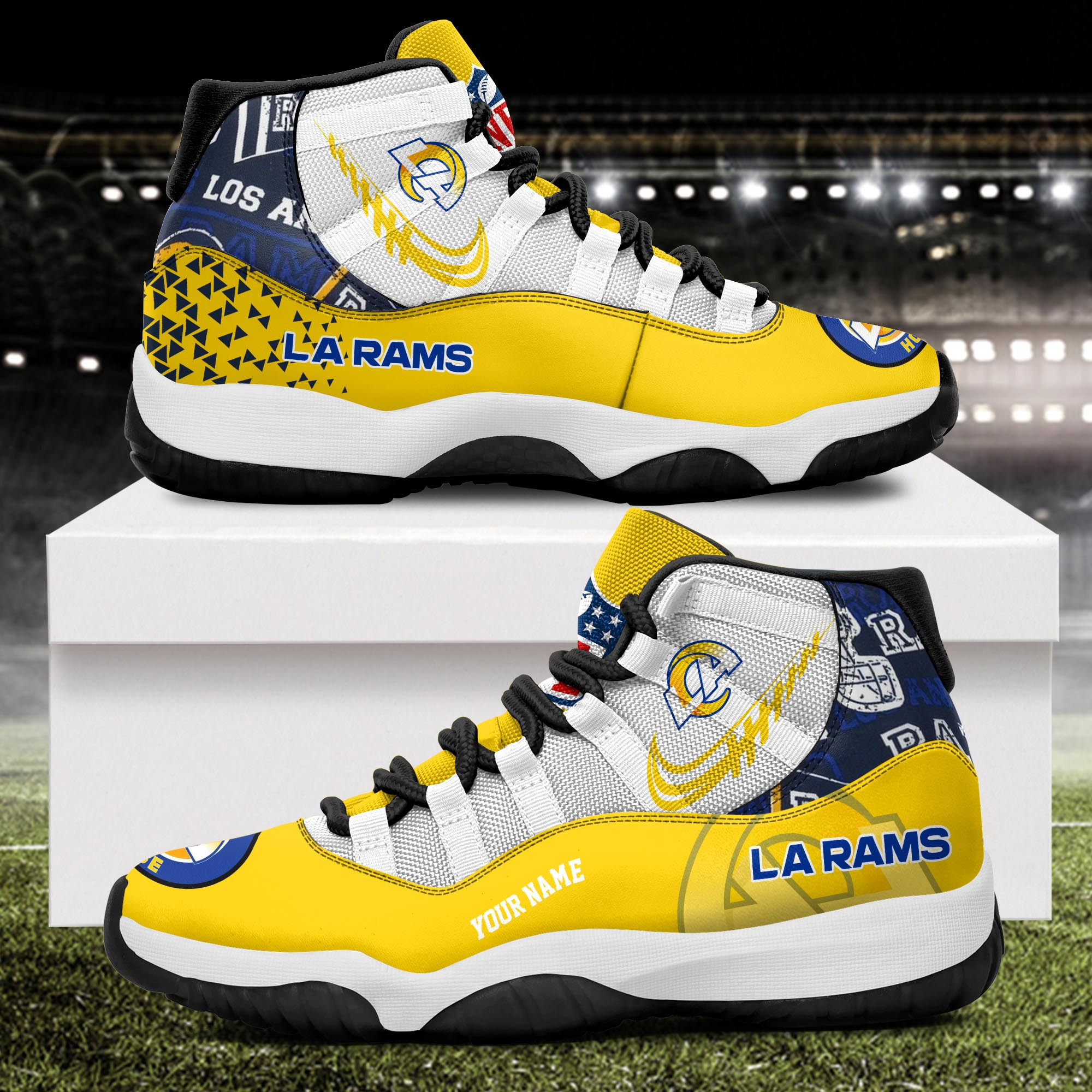 Los Angeles Rams Air Jordan 11 Shoes JD01