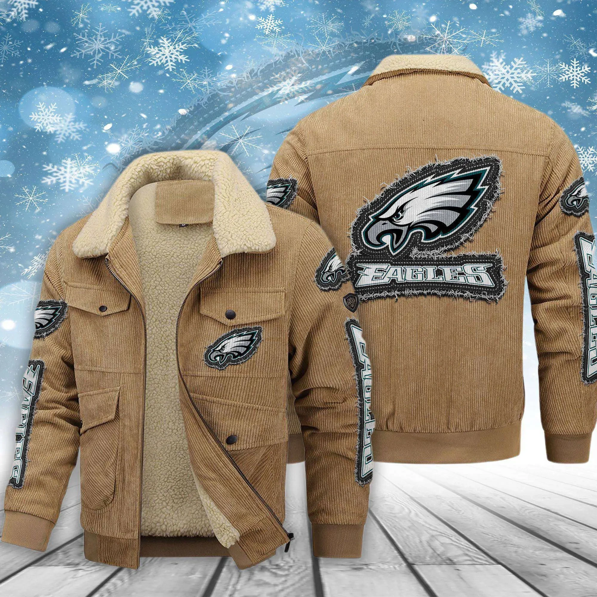 Philadelphia Eagles Men's Thickened Corduroy Jacket ANZVITCJ026 ( SIZE M - 8 XL ) 30$