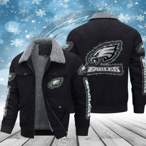 Philadelphia Eagles Men's Thickened Corduroy Jacket ( SIZE M - 8 XL ) 30$ PBPZ0OW