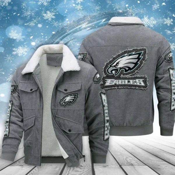Philadelphia Eagles Men's Thickened Corduroy Jacket ( SIZE M - 8 XL ) 30$ PBPZ0OW