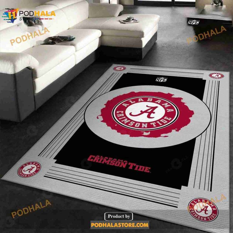Alabama Crimson Tide Rug 3D Area Rug Full Printing Living Room Bed Room Home Decor Carpet Homebeautyus RU8288
