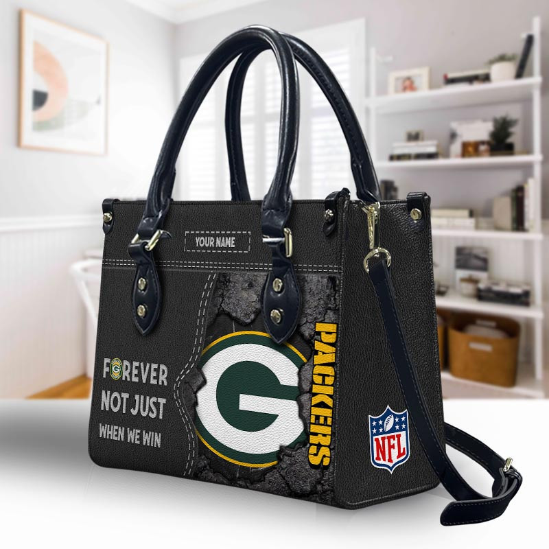Green Bay Packers Personalized Leather Hand Bag B57V7