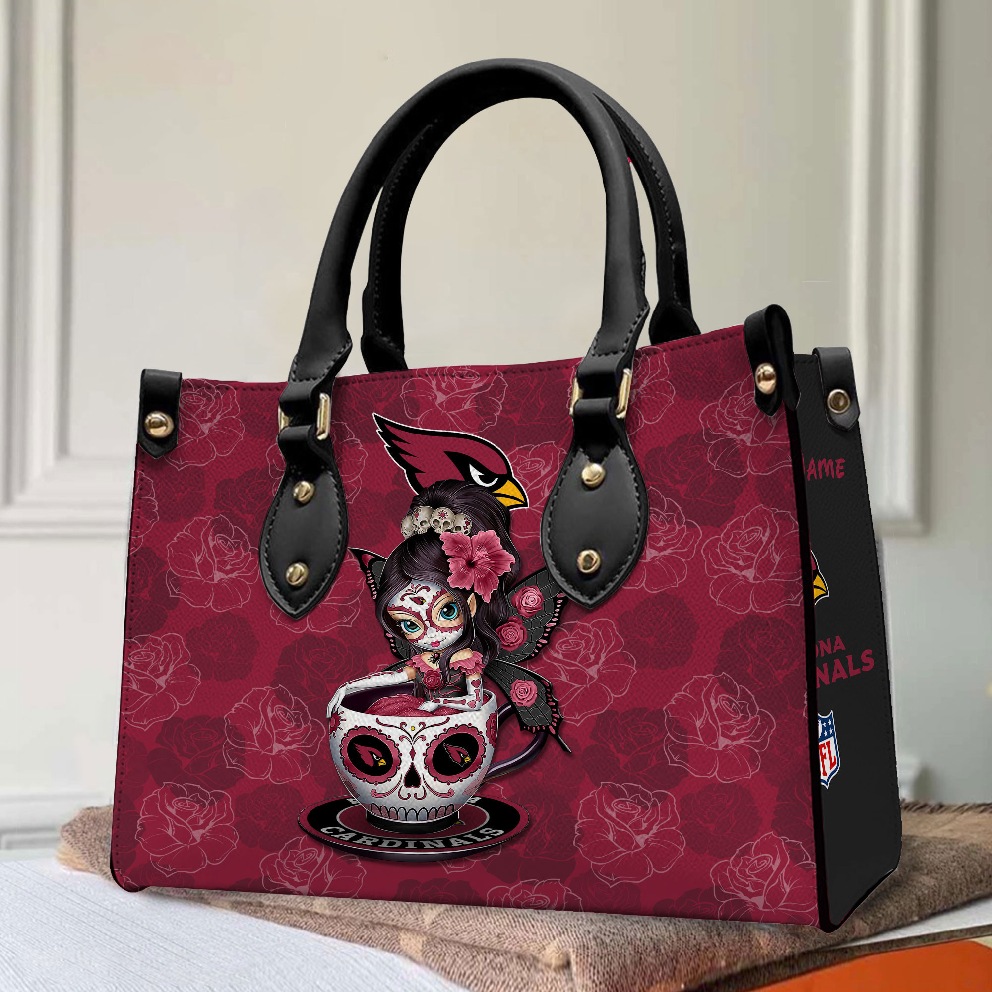 Arizona Cardinals Personalized Leather Hand Bag PBZ79HN