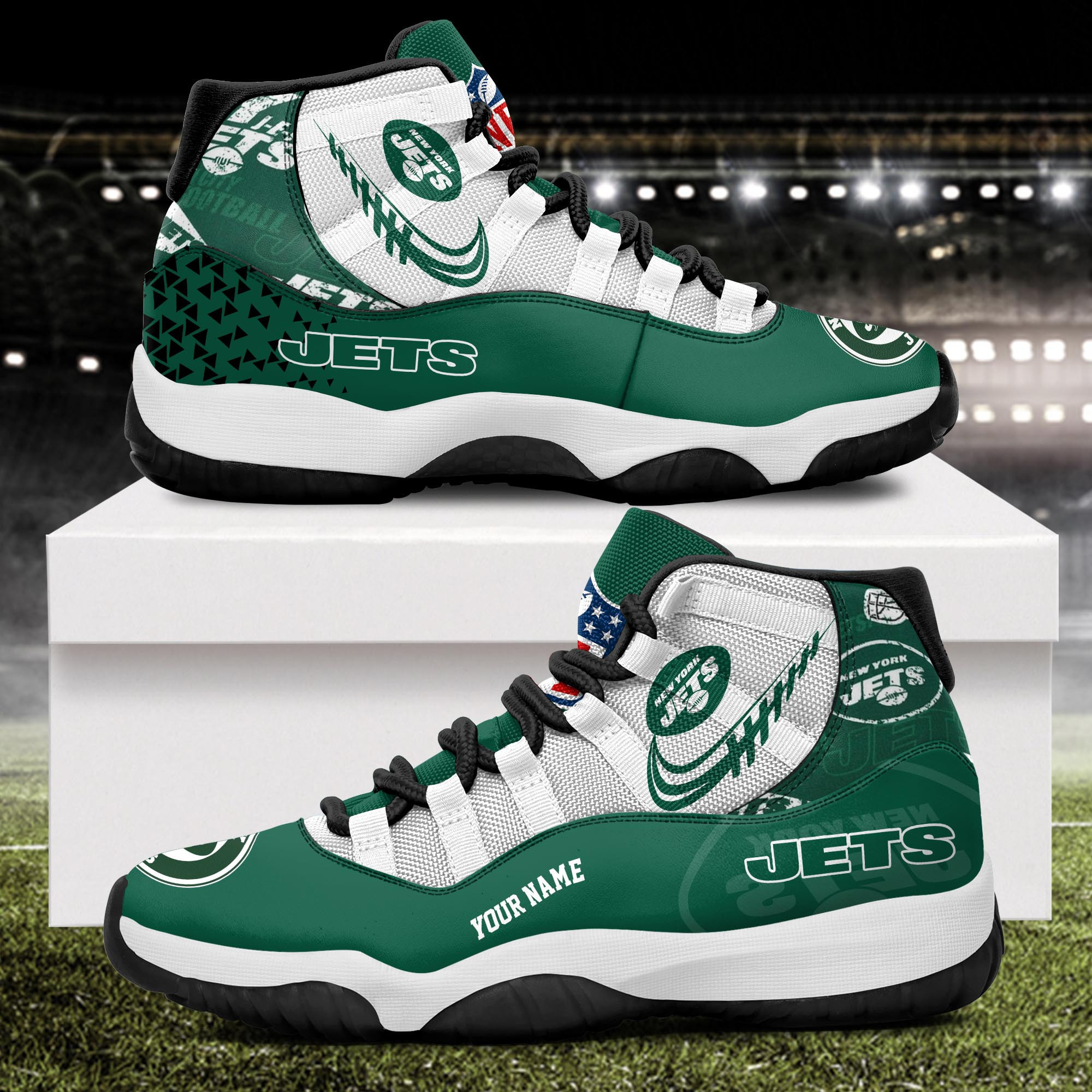 New York Jets Air Jordan 11 Shoes JD025