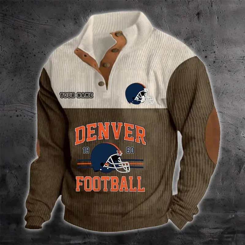 Denver Broncos Color Block Stand Collar Sweatshirt PBG1KBN