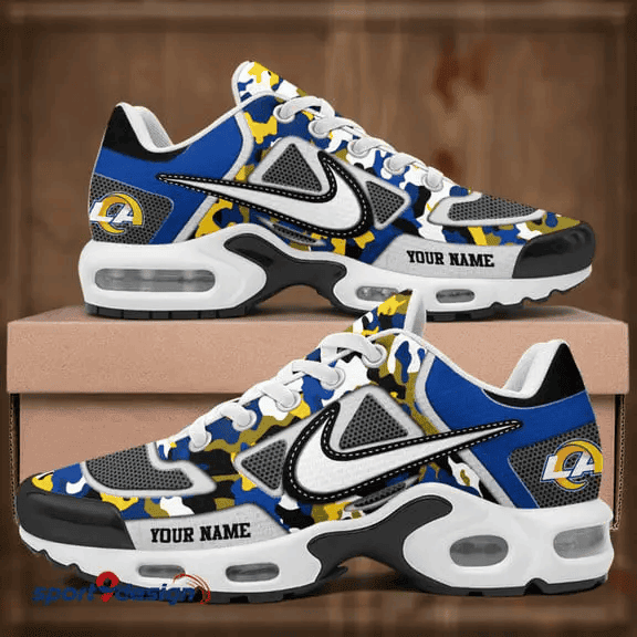 Los Angeles Rams Custom Camo Print Athletic T-N Sneakers SPTTNSHOES117