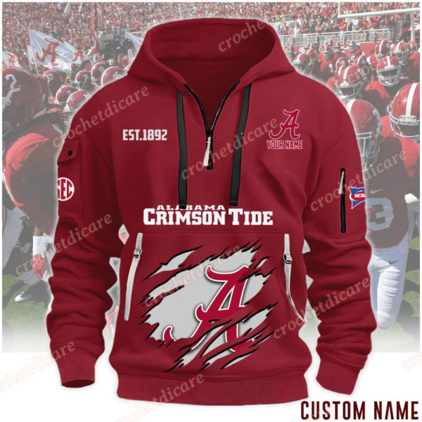 Alabama Crimson Tide Heavy Fleece Pullover Hoodie AZH22V