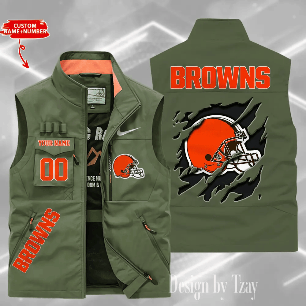 Cleveland Browns Sleeveless Jacket Multicolor S9SLJK073