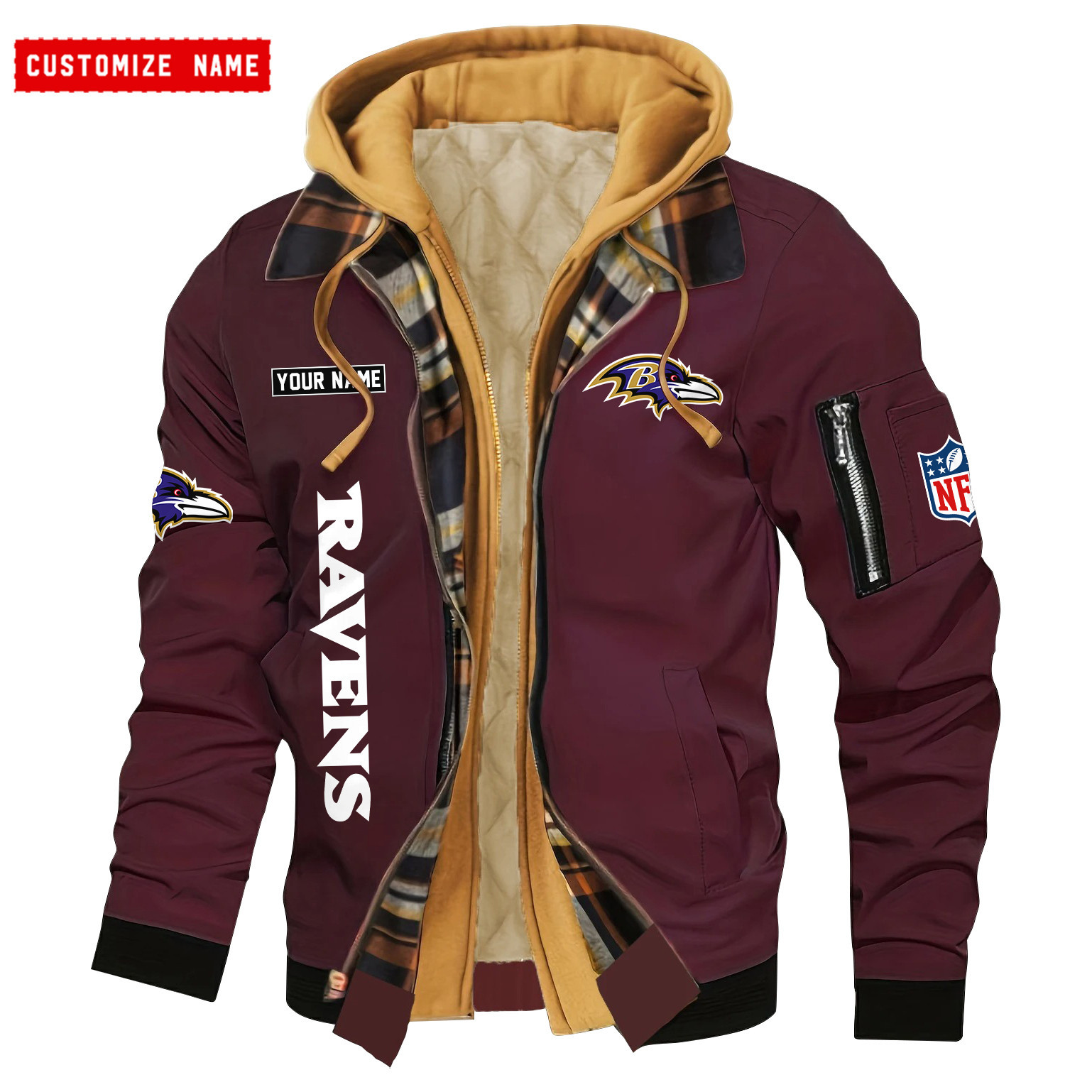 Baltimore Ravens Jacket Casual Fake Two Piece Design SPTJCFTPD035