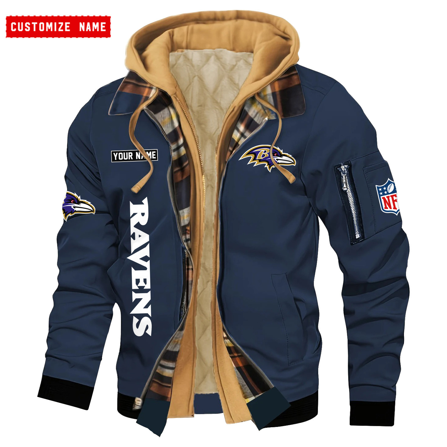 Baltimore Ravens Jacket Casual Fake Two Piece Design PBM3KXH