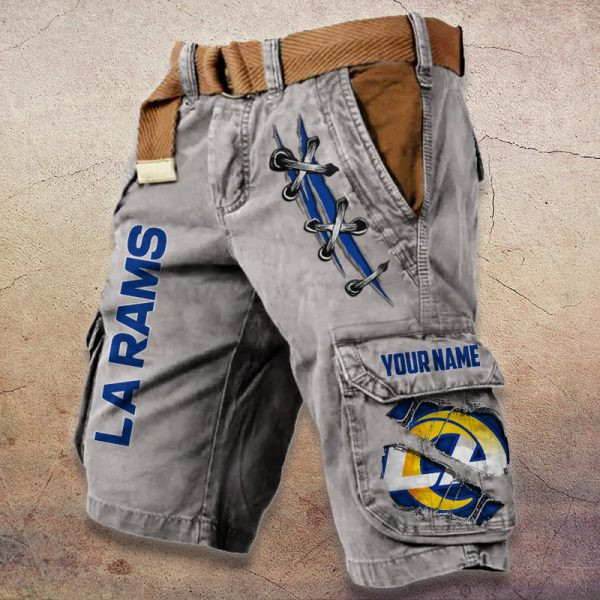 Los Angeles Rams Pocket Print Cargo Shorts (Belt Not Included) PB7UT6H
