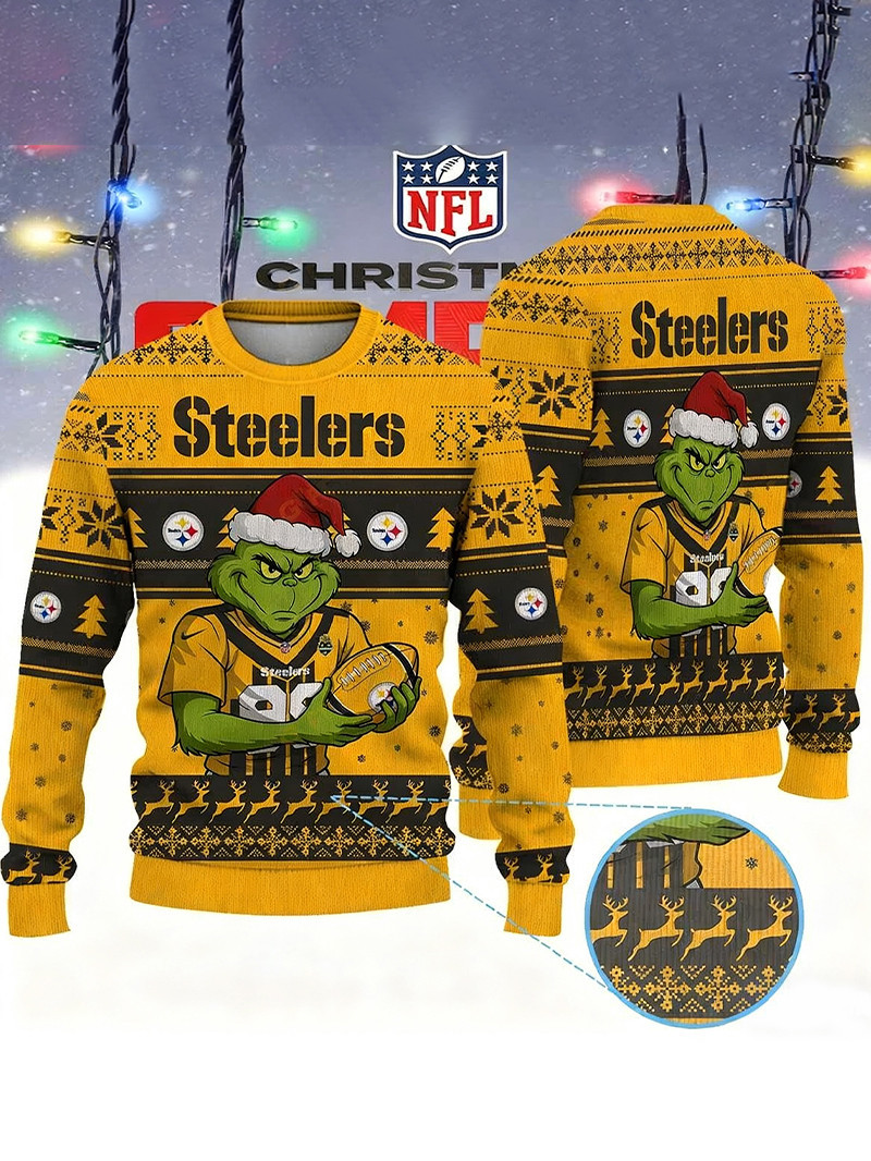 Pittsburgh Steelers Grinch Ugly Sweater GU211