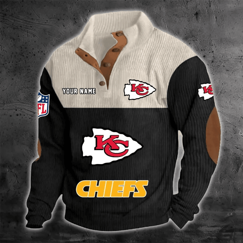 Kansas City Chiefs Color Block Stand Collar Sweatshirt PBLCO23