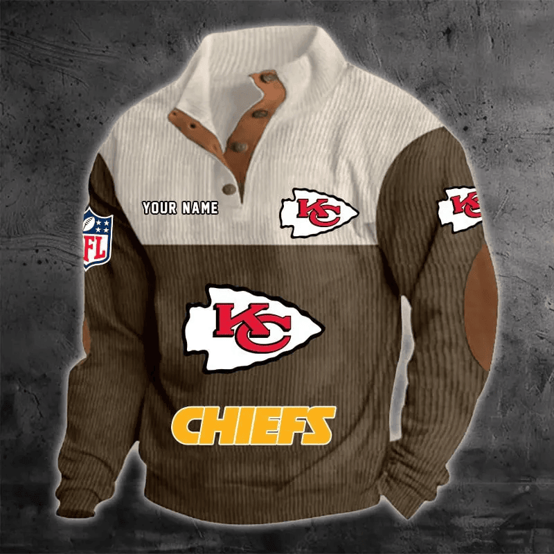 Kansas City Chiefs Color Block Stand Collar Sweatshirt PBLCO23