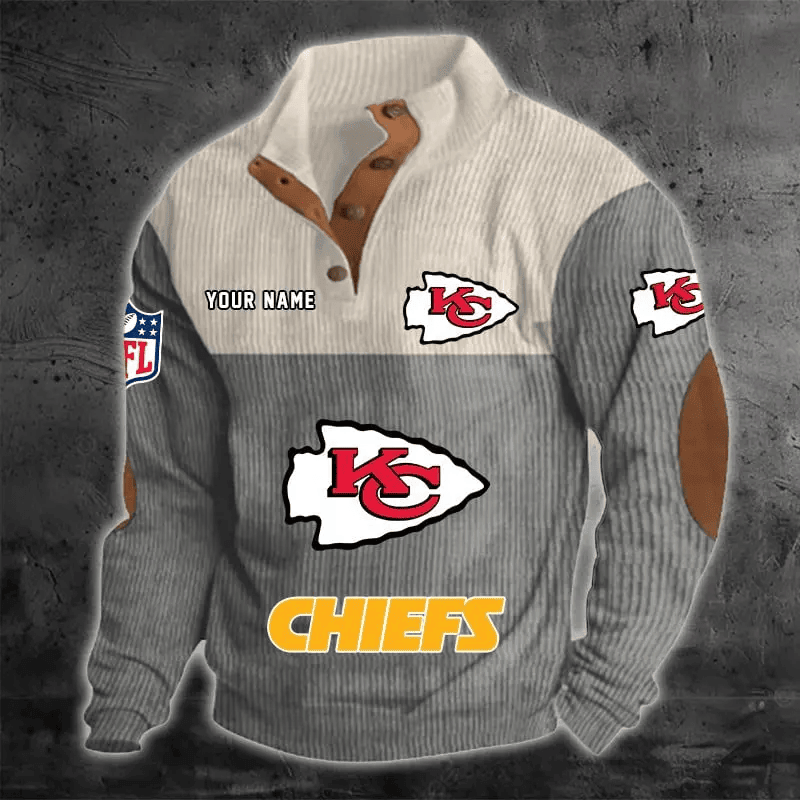 Kansas City Chiefs Color Block Stand Collar Sweatshirt PBLCO23