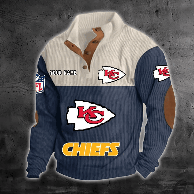 Kansas City Chiefs Color Block Stand Collar Sweatshirt PBLCO23