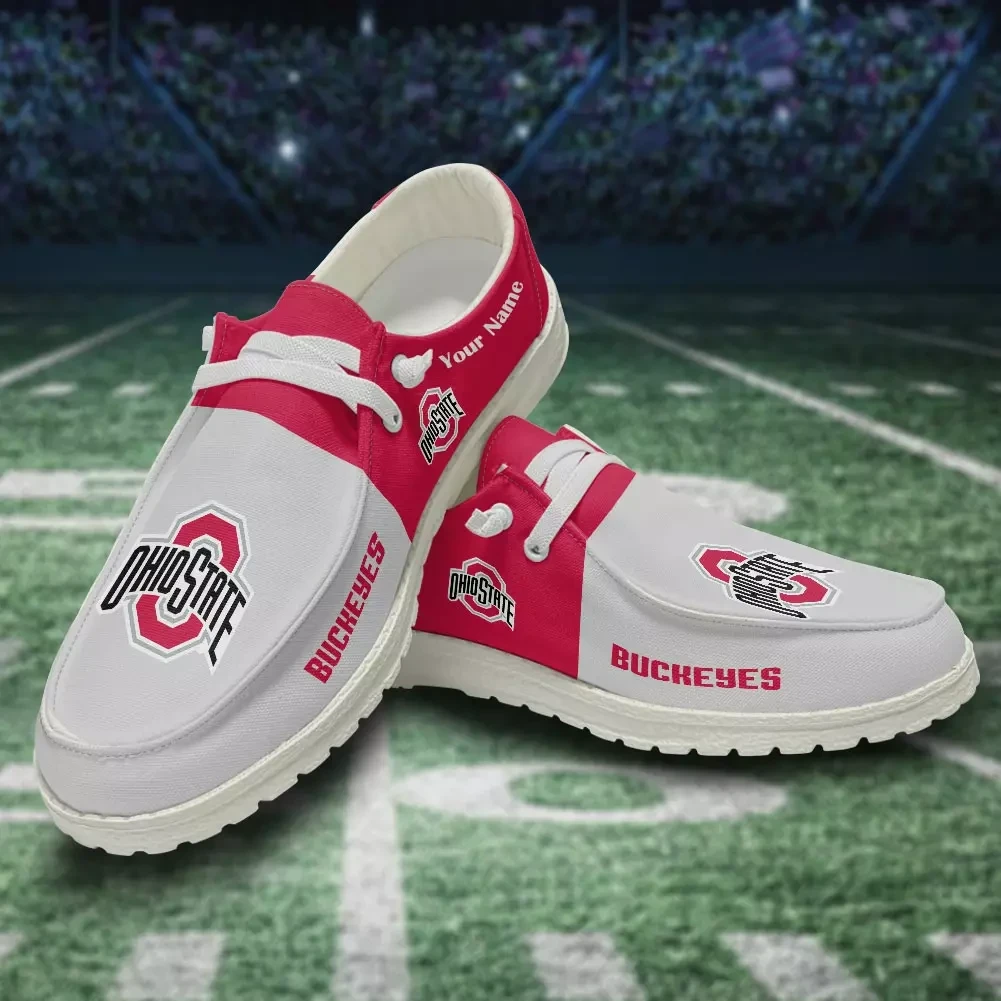 Ohio State Buckeyes Moccasin Slippers - Hey Dude Shoes Style S5676