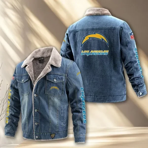 Los Angeles Chargers Fleece Lined Denim Jacket PB11R6Q