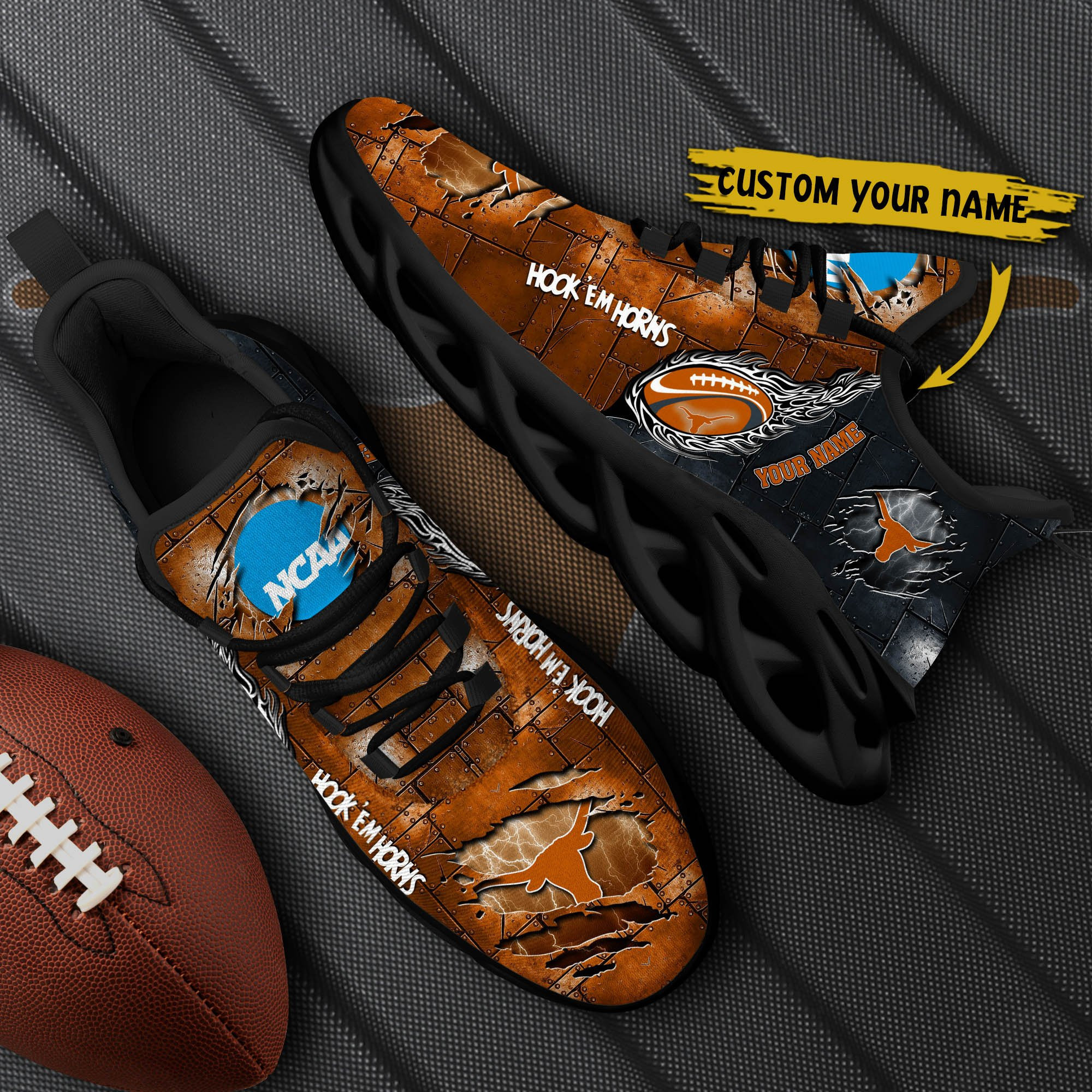 Texas Longhorns Personalized MAX SOUL SHOES BG12A
