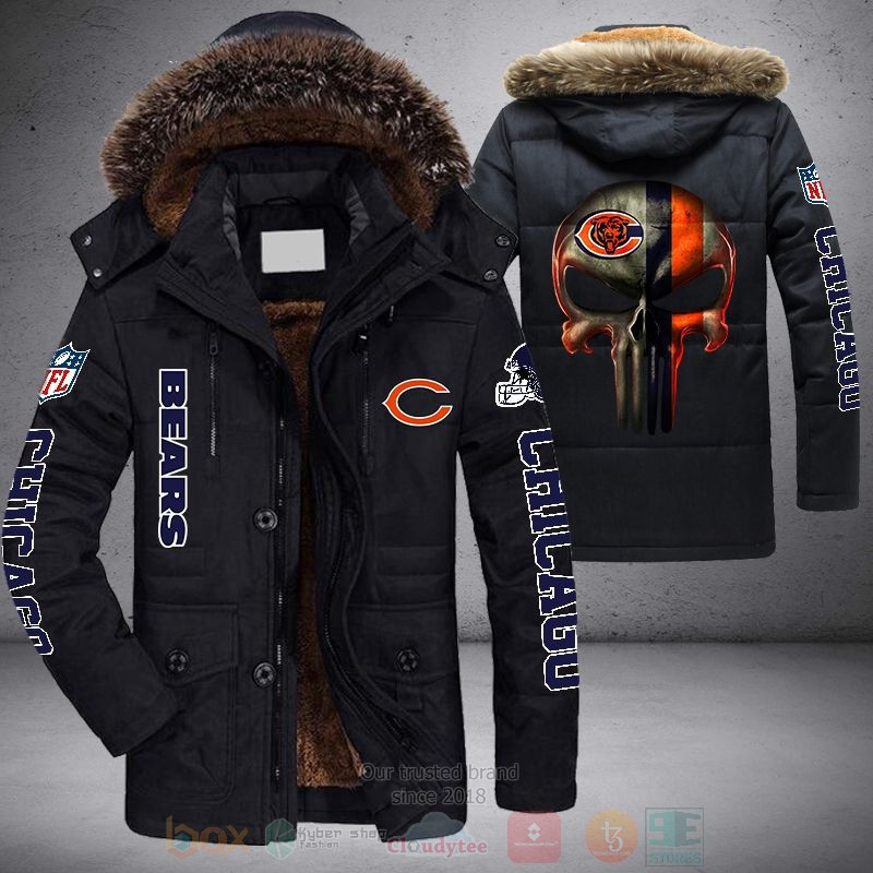 NFL Chicago Bears Skull Punisher Parka Jacket - LIMITED EDITION