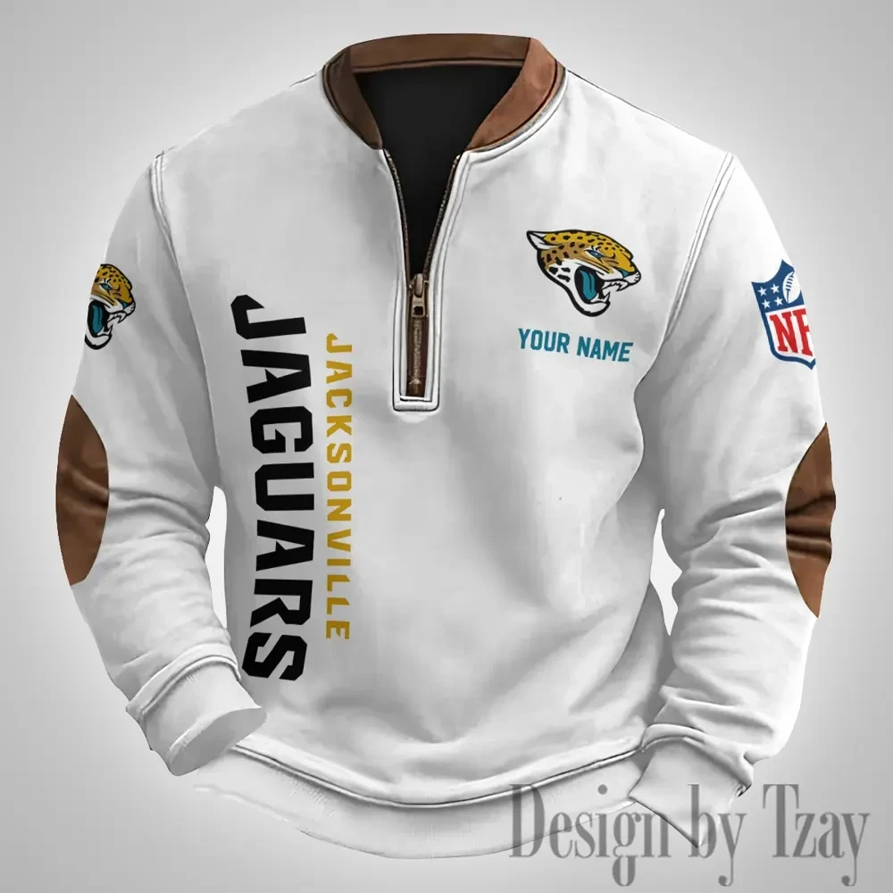 Jacksonville Jaguars Men's Vintage Zipper Stand Collar Sweatshirt S9MPZNS252