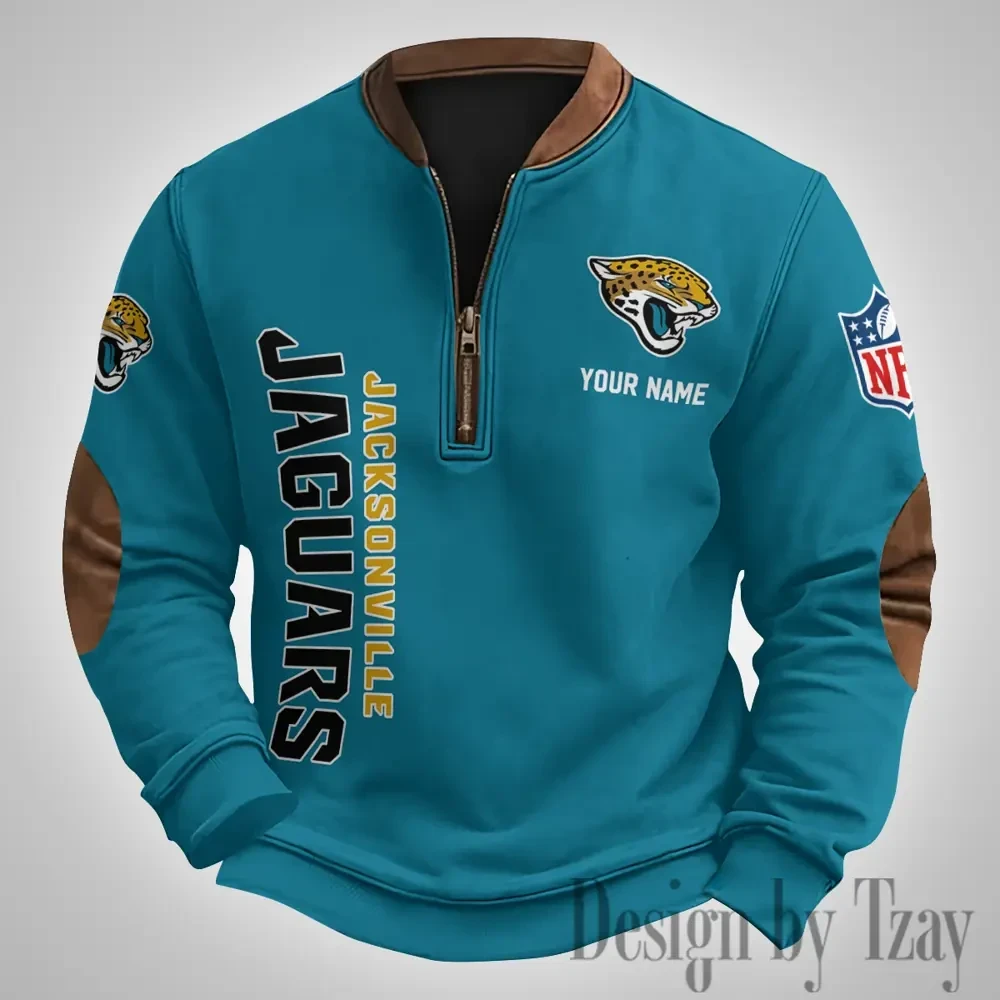 Jacksonville Jaguars Men's Vintage Zipper Stand Collar Sweatshirt PBJZG7S
