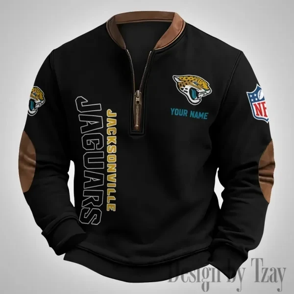 Jacksonville Jaguars Men's Vintage Zipper Stand Collar Sweatshirt PBJZG7S