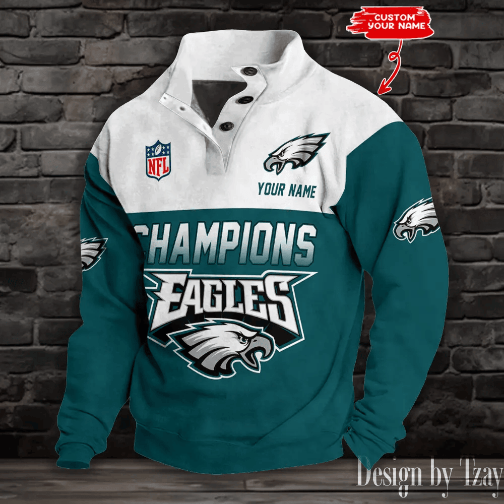 SPECIAL LIMITED EDITION IN 2025 - Philadelphia Eagles Double Stand Collar Sport Hoodies S9DBSCH1352