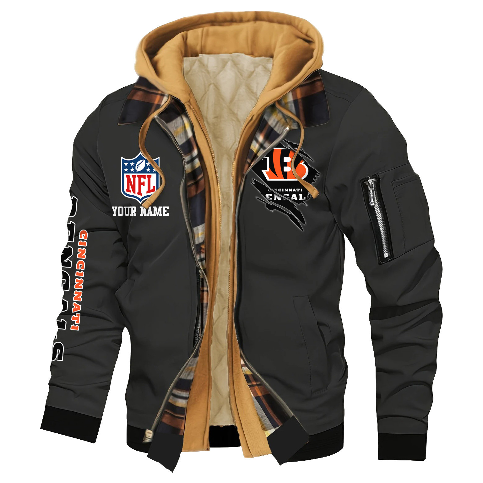 Cincinnati Bengals Jacket Casual Fake Two Piece Design PB3WFQ1