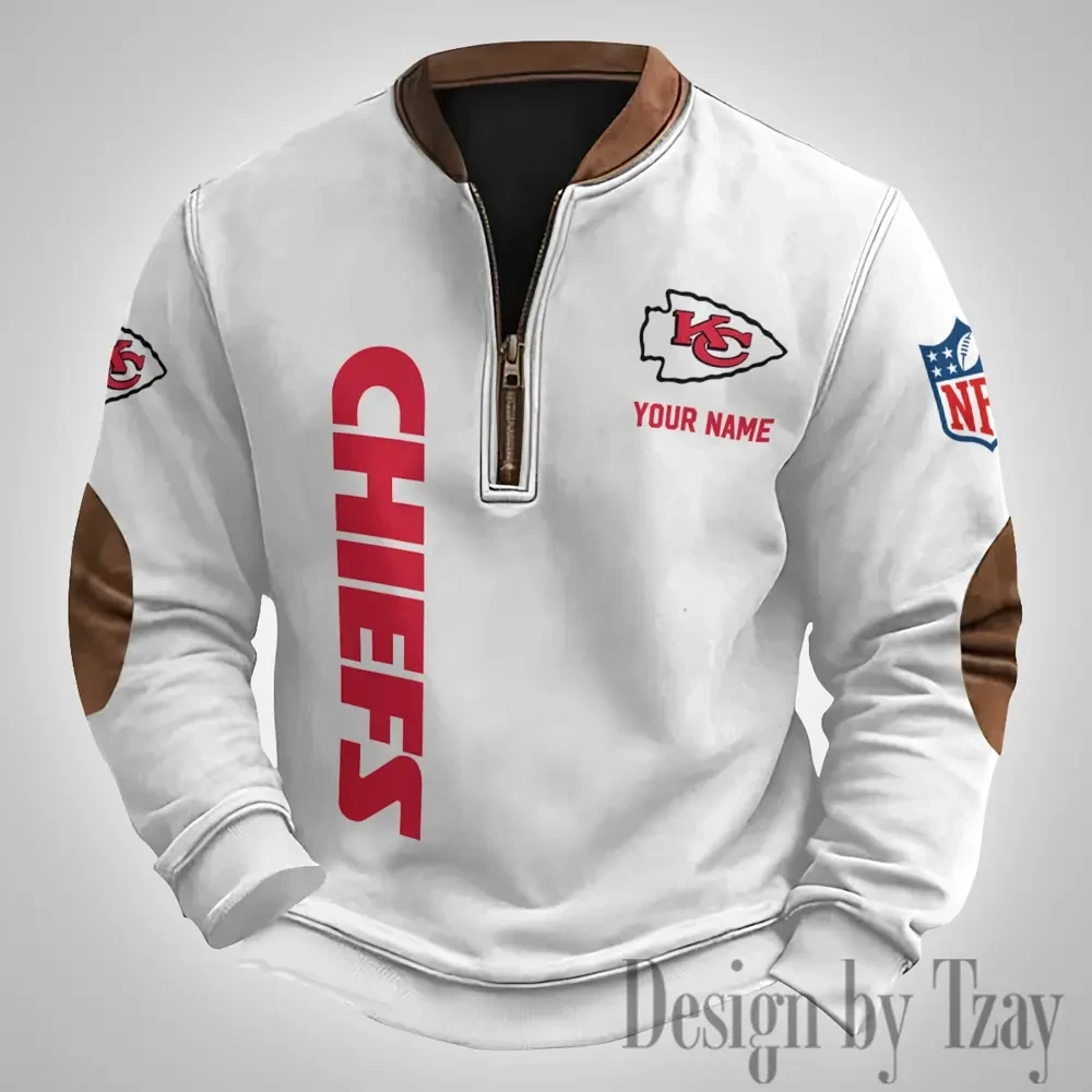 Kansas City Chiefs Men's Vintage Zipper Stand Collar Sweatshirt S9MPZNS253