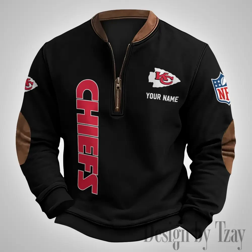 Kansas City Chiefs Men's Vintage Zipper Stand Collar Sweatshirt PB3NIGO