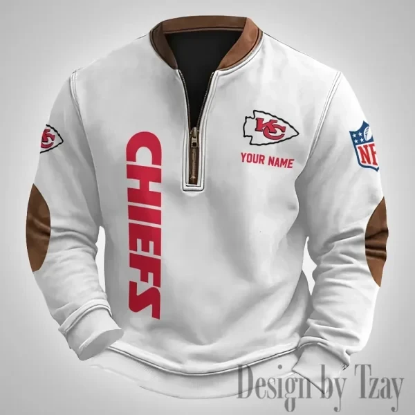 Kansas City Chiefs Men's Vintage Zipper Stand Collar Sweatshirt PB3NIGO