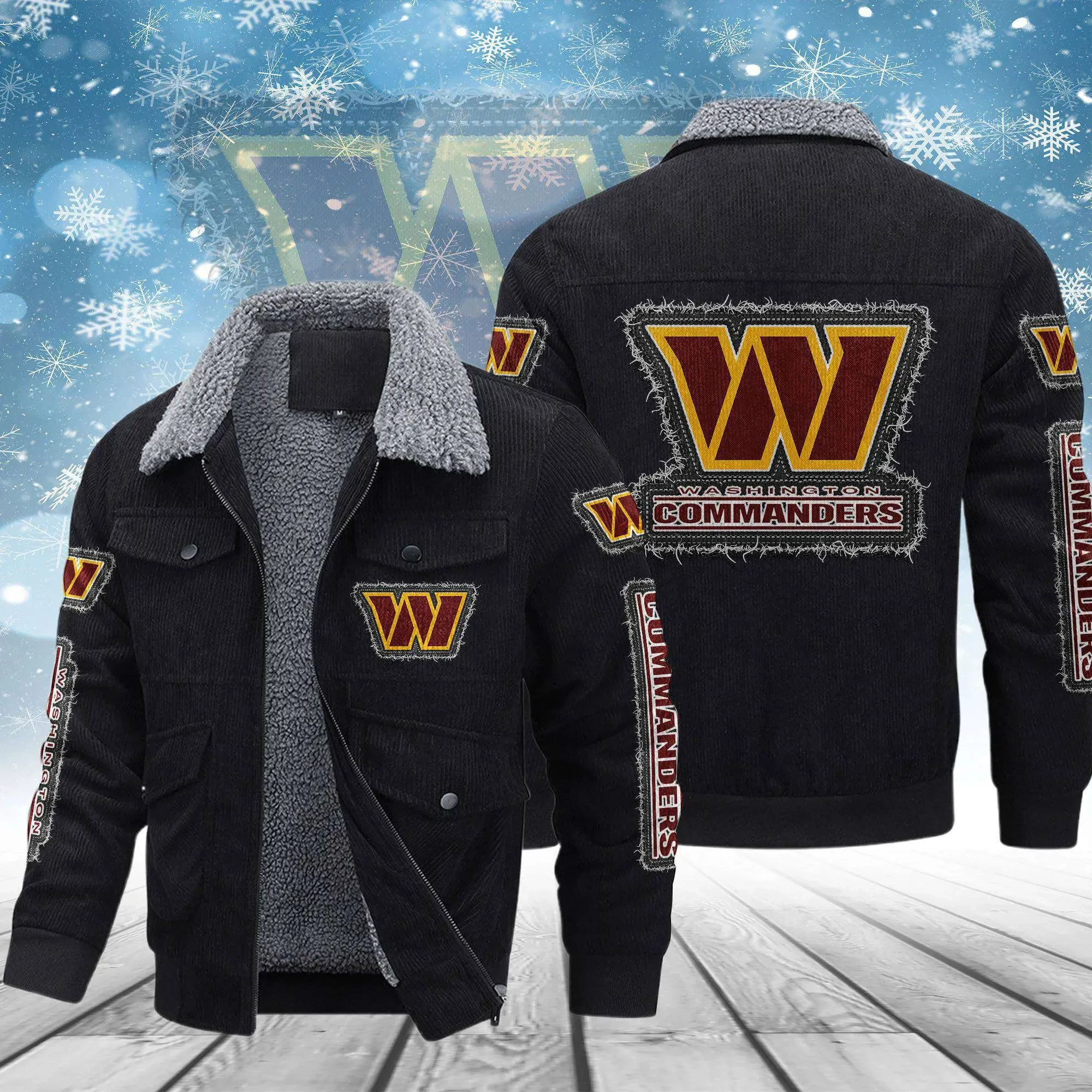 Washington Commanders Men's Thickened Corduroy Jacket ANZVITCJ032 ( SIZE M - 8 XL )
