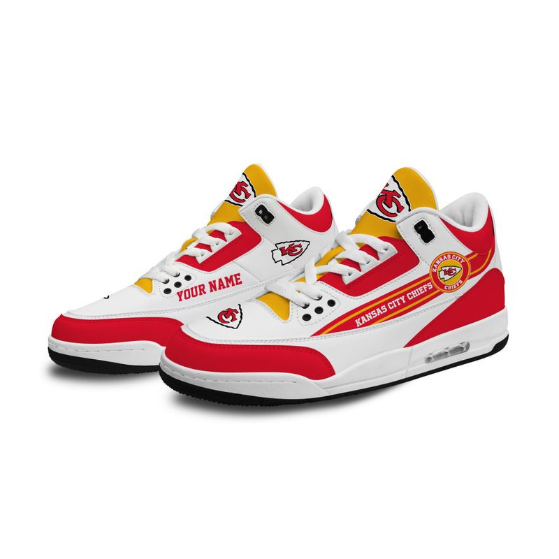 Kansas City Chiefs Basic White Genuine Leather JD03 Shoes Men and Women PBCGC3P