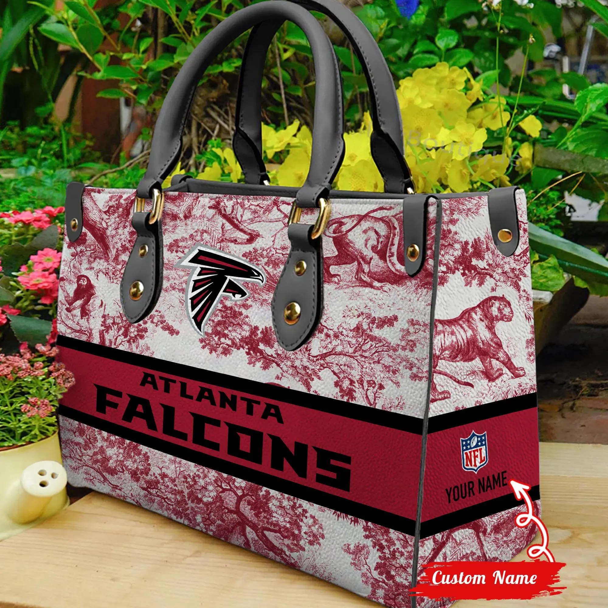 Atlanta Falcons Personalized Leather Hand Bag BB335