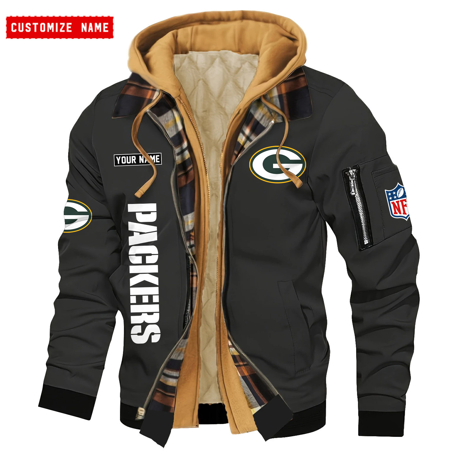 Green Bay Packers Jacket Casual Fake Two Piece Design SPTJCFTPD044