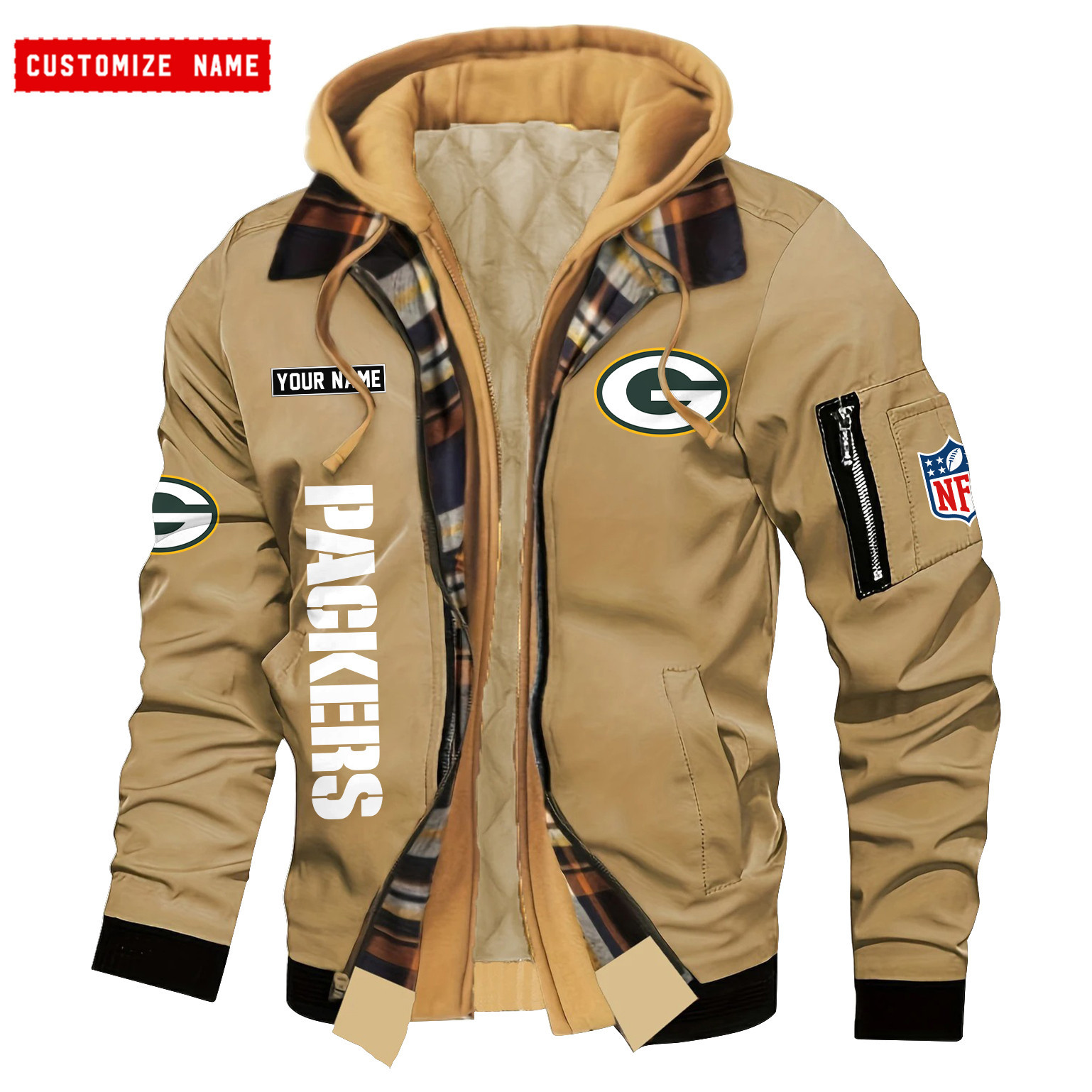 Green Bay Packers Jacket Casual Fake Two Piece Design PB831SA